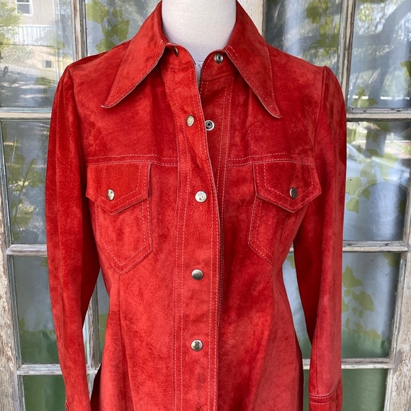 Vintage Suede Snap Closure Shirt Jac sz S/M - Picture 1 of 8